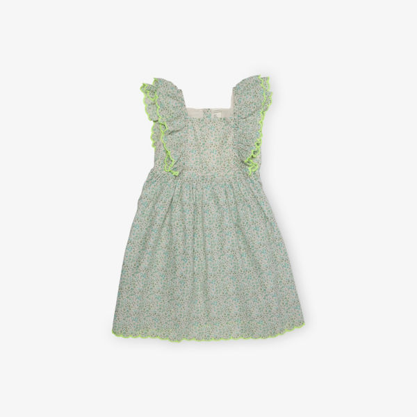 

Платье из хлопка с рюшами и цветочным принтом 2-10 лет H&M Adorables, зеленый