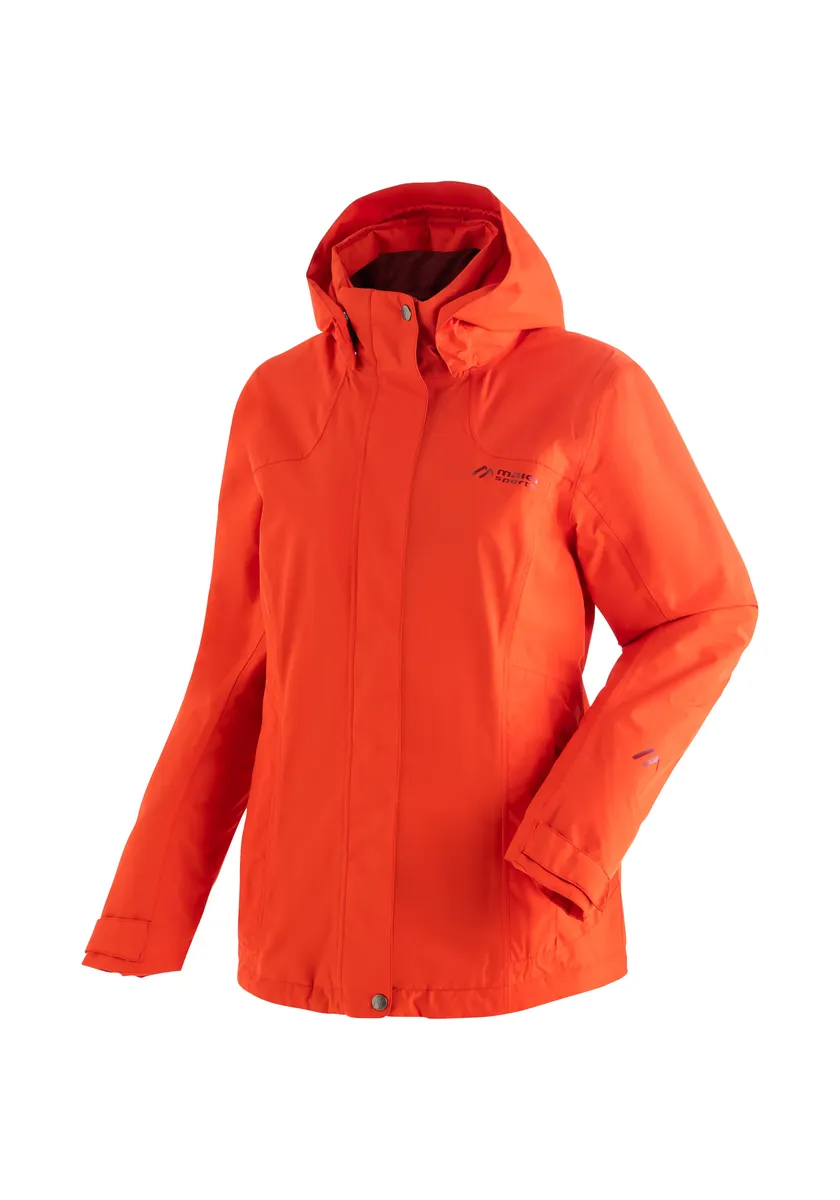 

Функциональная куртка Maier Sports "Metor Therm W", с легкой подкладкой, водонепроницаемая, дышащая, с рюкзаком, красный