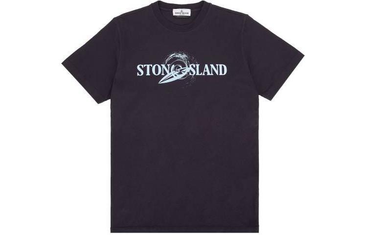 

Футболка детская Stone Island с логотипом, черный / белый