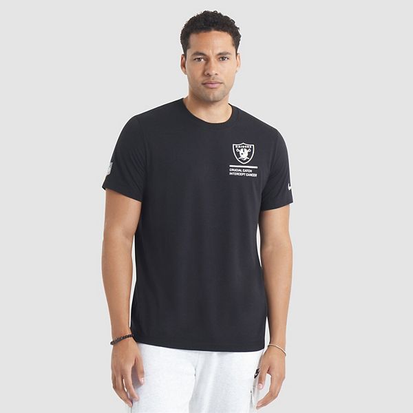 Мужская черная футболка las vegas raiders 2025 nfl crucial catch tri-blend dri-fit Nike — фото 2
