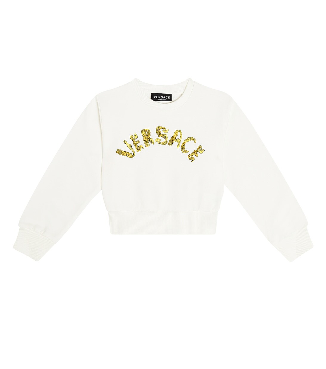 

Детская хлопковая толстовка с логотипом Versace Versace, белый