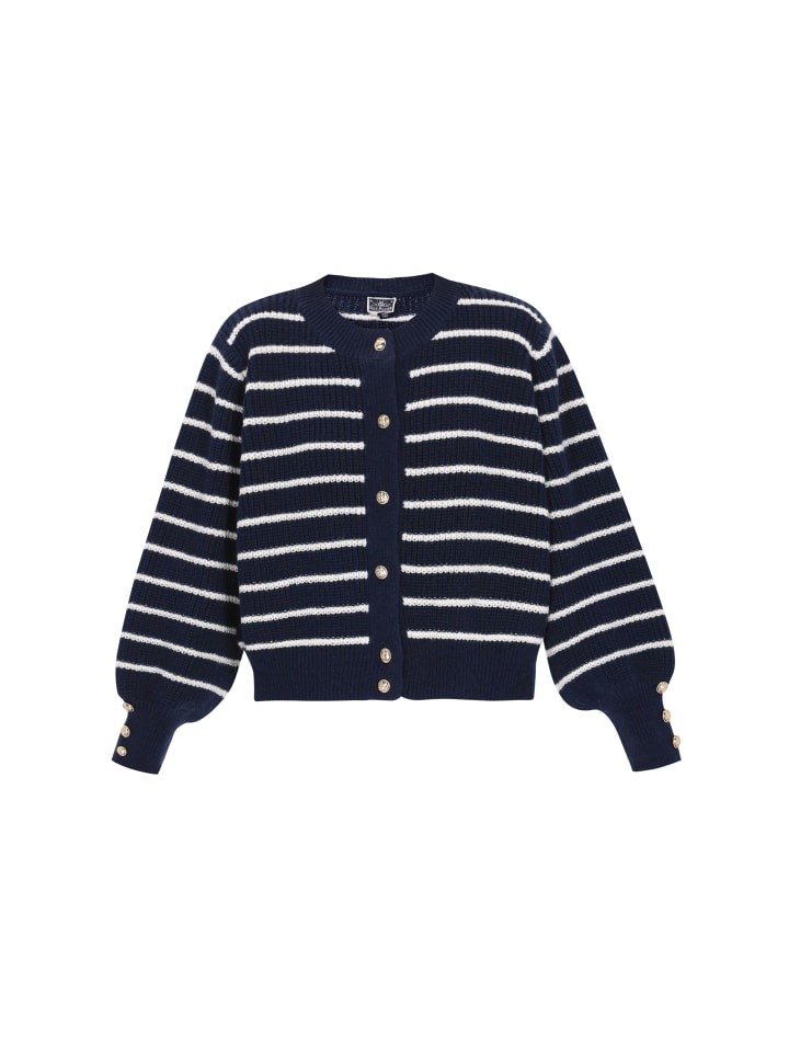 

DreiMaster Женский кардиган темно-синего и кремового цвета