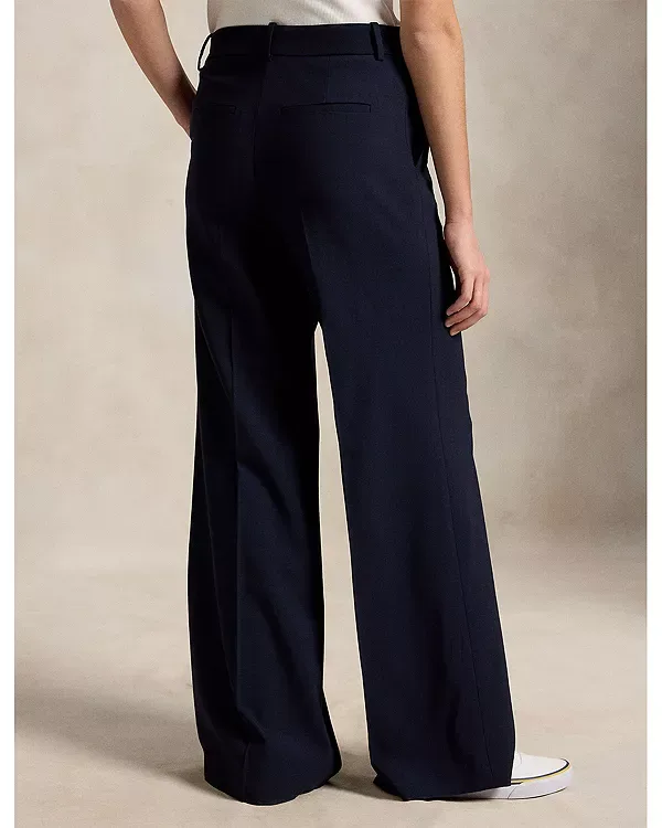 Эластичные шерстяные брюки-бичтон Ralph Lauren, Navy — фото 3