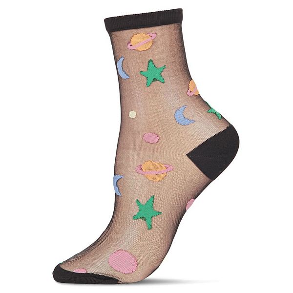 

Женский разноцветный космический прозрачный носок Memoi