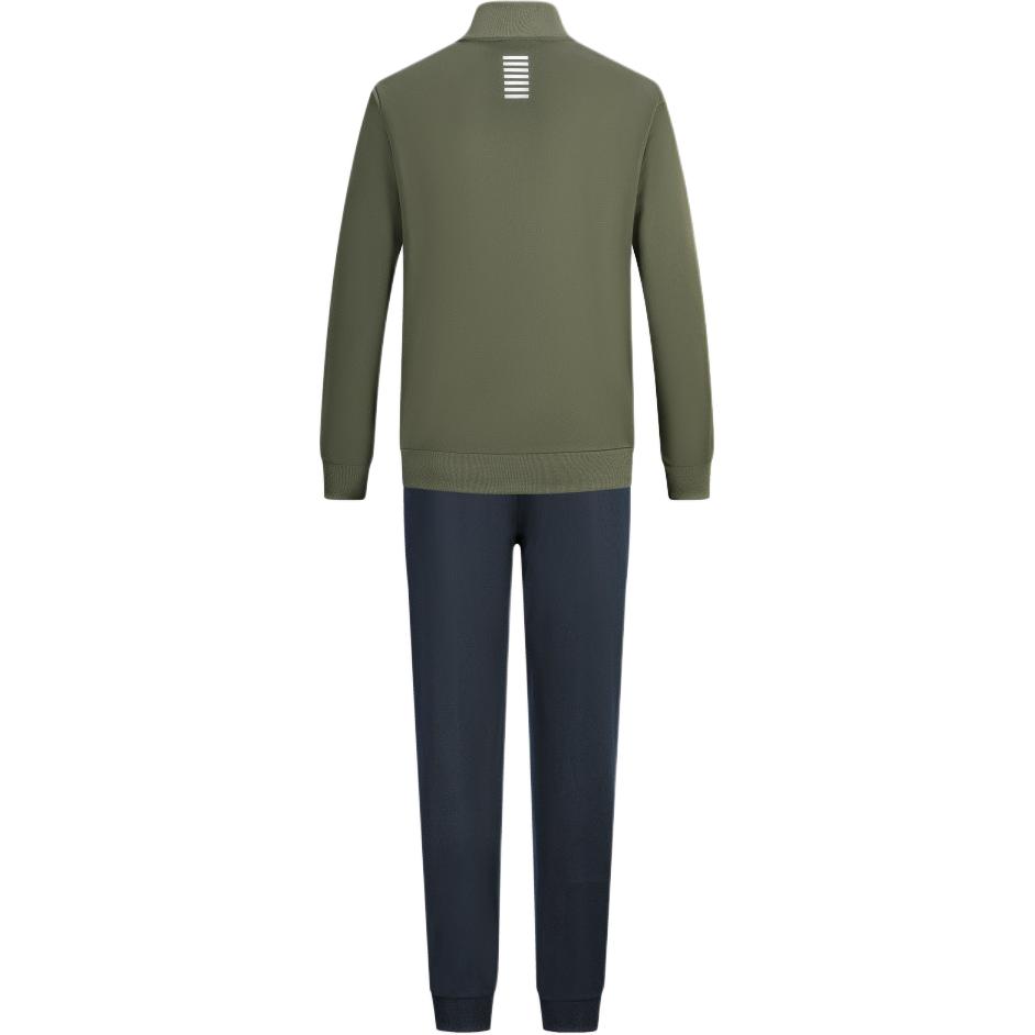 Костюм спортивный с молнией и принтом логотипа Ea7 EMPORIO ARMANI, зеленый/синий — фото 4
