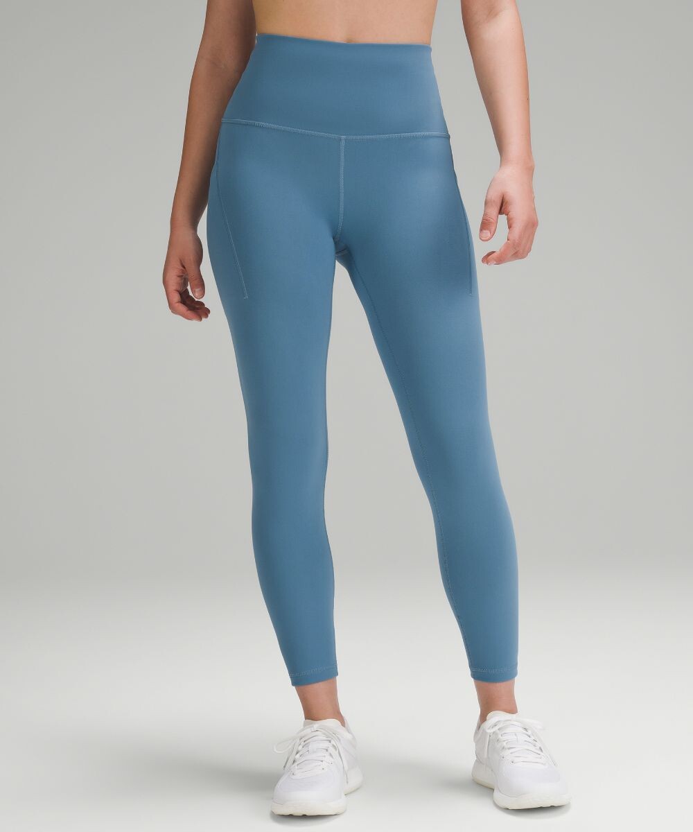 

Высокие леггинсы с карманами Wunder Train Lululemon, синий