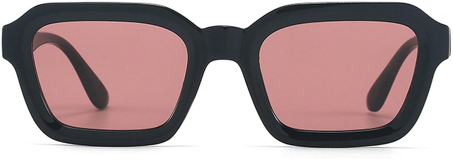 

Ретро-солнцезащитные очки квадратной формы для женщин и мужчин, винтажные, 70-х, 80-х, 90-х годов, шестиугольные, с защитой от УФ-излучения UV400, ретро-прямоугольные mincl, Black Red