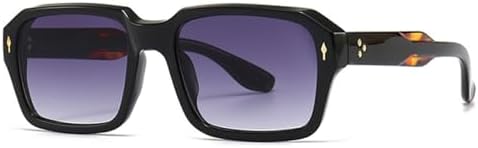 

Солнцезащитные очки в стиле ретро с заклепками для мужчин и панк-стиля, градиентные, модные квадратные, для женщин, зеленые. Солнцезащитные очки цвета чая MTZJH, Black Leopard Grey