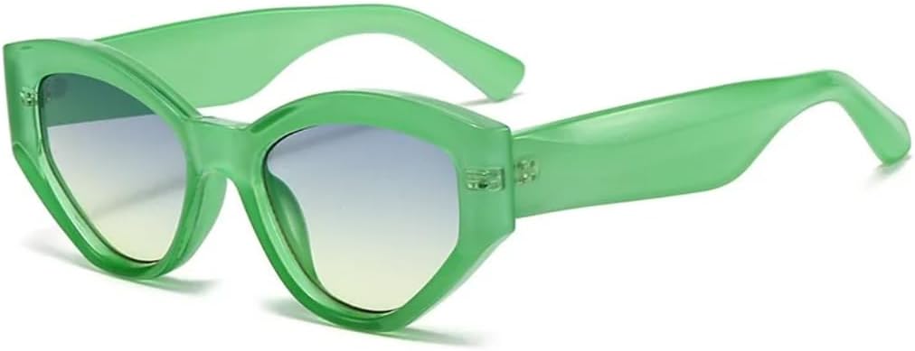 

Модные солнцезащитные очки «кошачий глаз» большого размера для женщин и мужчин, винтажные очки с градиентной оправой из геля, для активного отдыха, защита от УФ-излучения UV400 UATXTAU, Green
