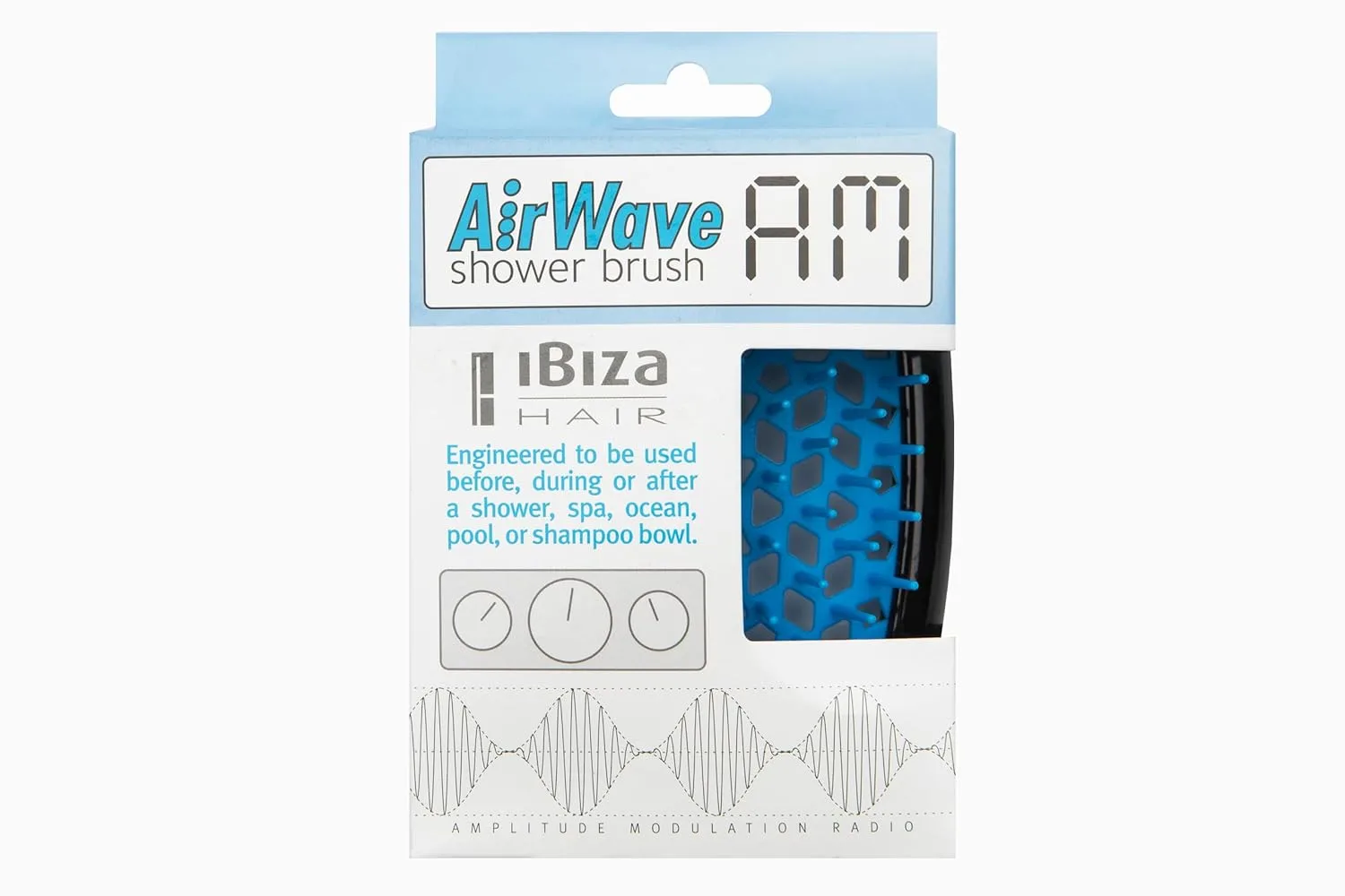 Профессиональная щетка для душа Ibiza Hair Professional AirWave, AirWave FM Black — фото 2