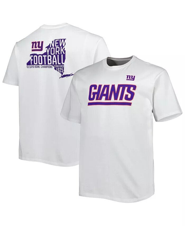 

Мужская белая футболка New York Giants Big and Tall Hometown Collection Hot Shot Fanatics