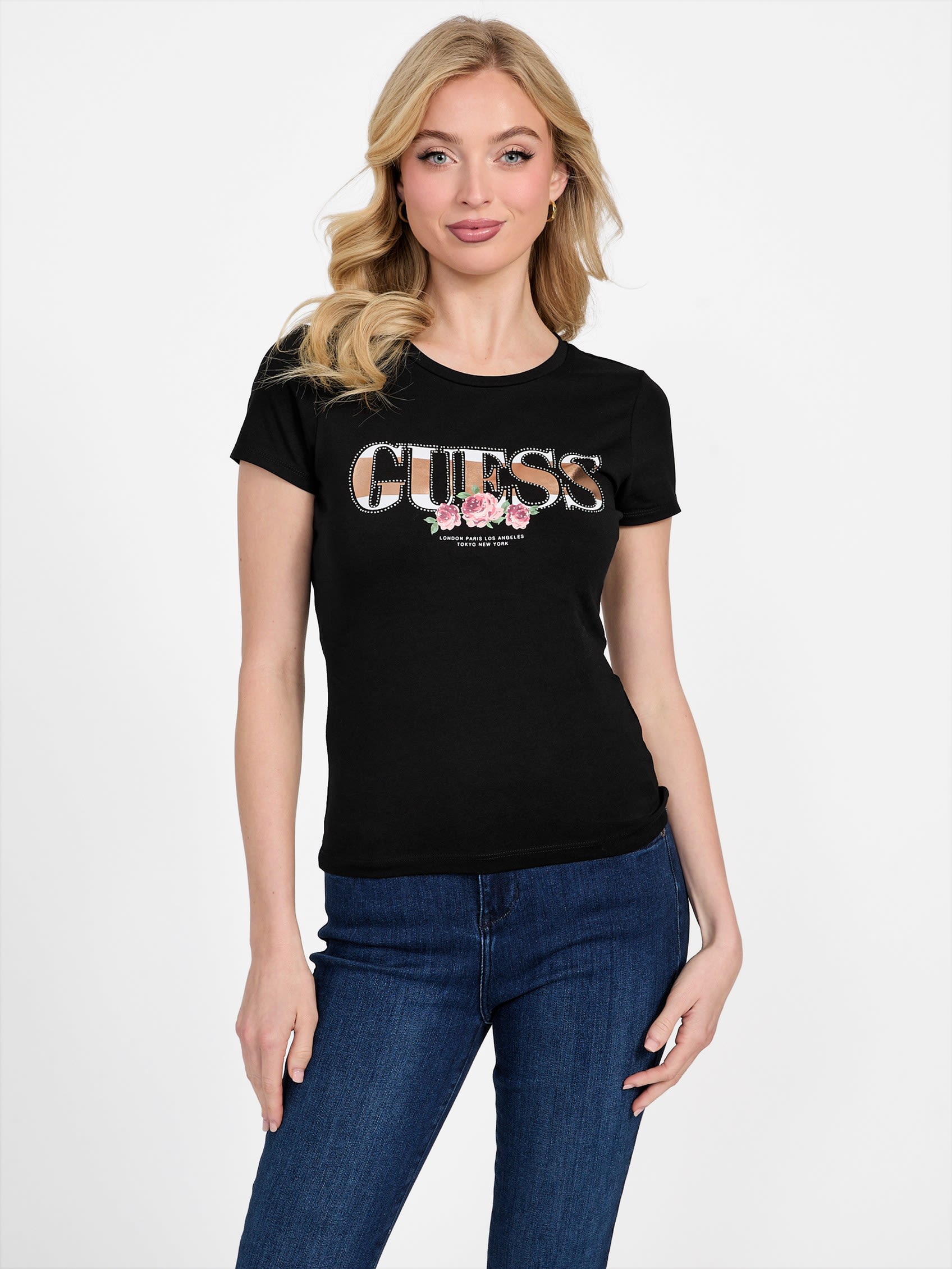 

Футболка с логотипом Eco Carri Guess Factory, черный