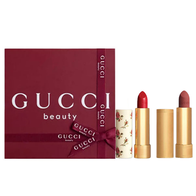 

Набор помад velvet mist в коробке, легко растушевывается, комплектация 3,5г+3,5г GUCCI