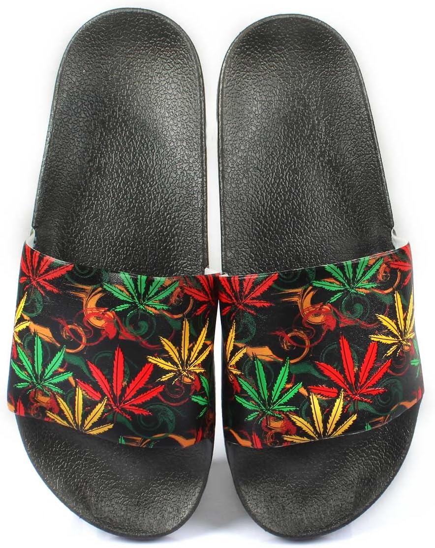 

Ямайские Раста Рэгги RGY Карибские шлепанцы для женщин и мужчин, сандалии с открытым носком, мягкие, с амортизацией, против скольжения, для дома и улицы RGYLION