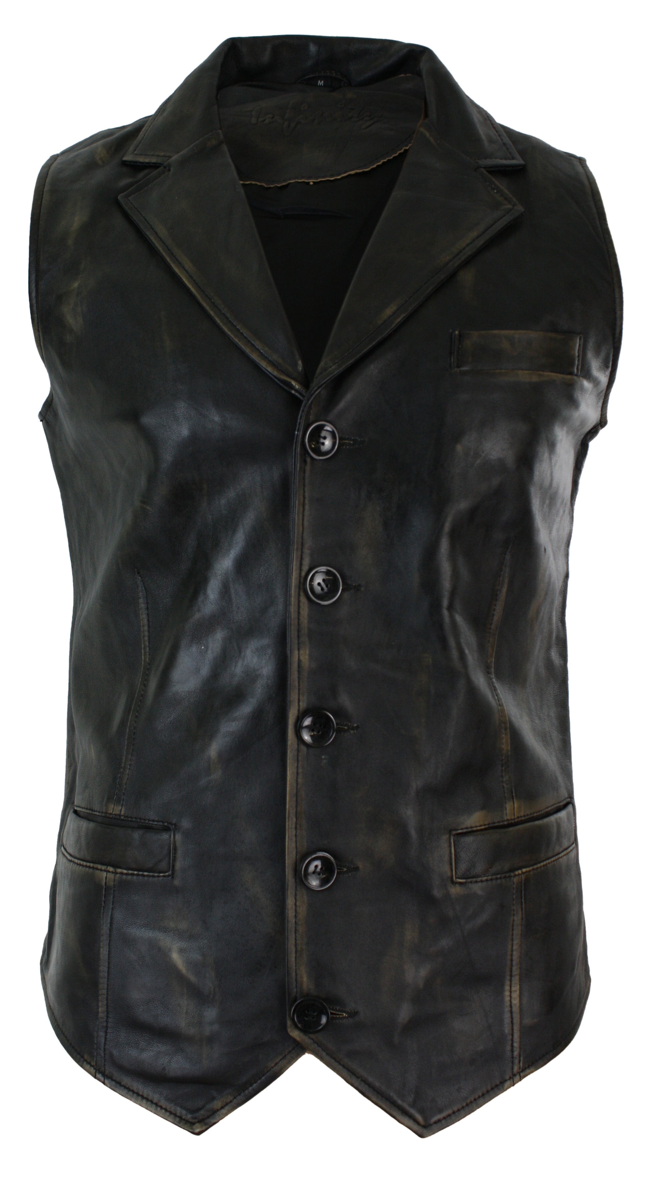 

Элегантный классический кожаный жилет TruClothing, цвет black vintage
