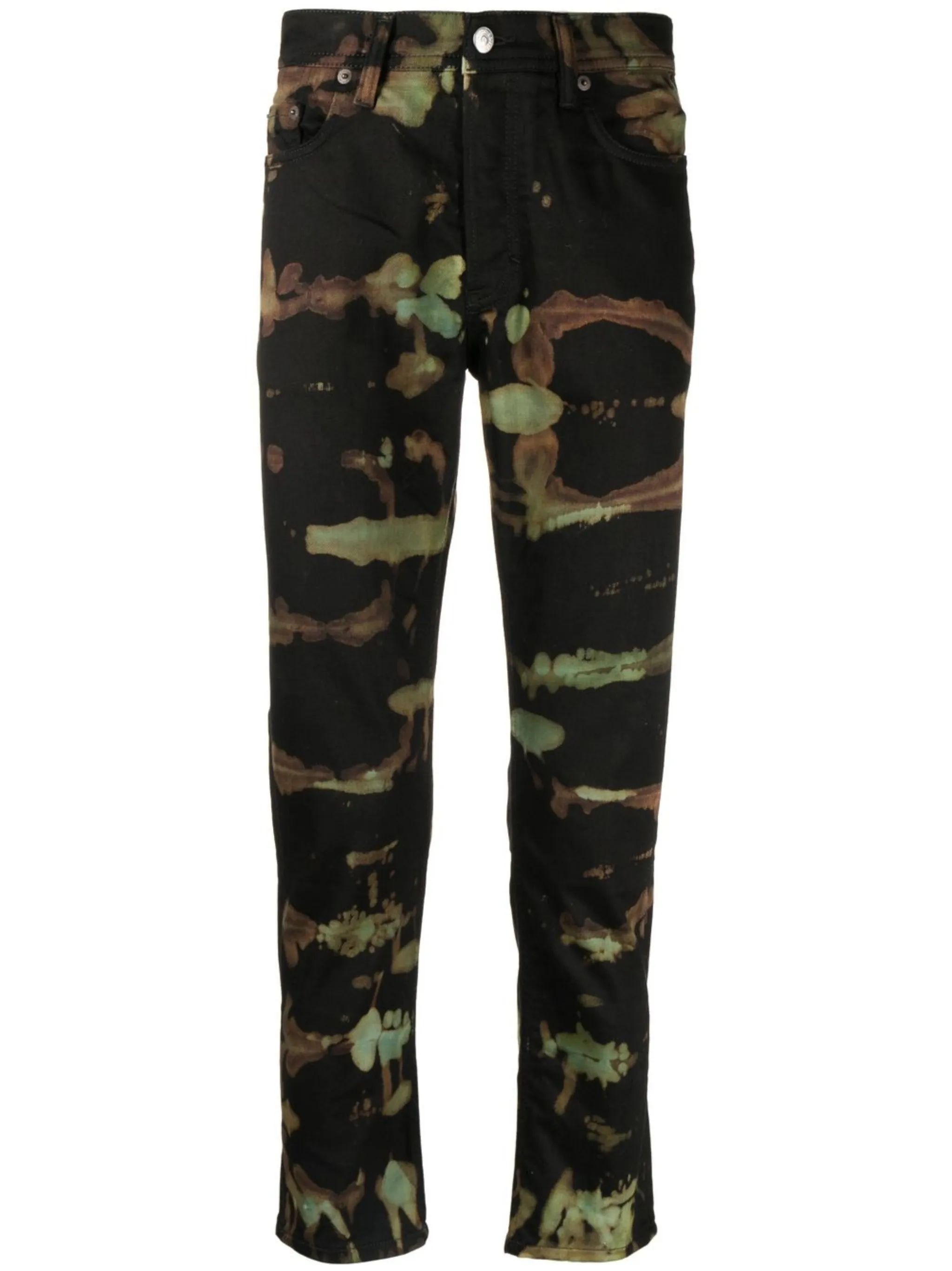 

Прямые джинсы с абстрактным принтом Stain Shade, черный