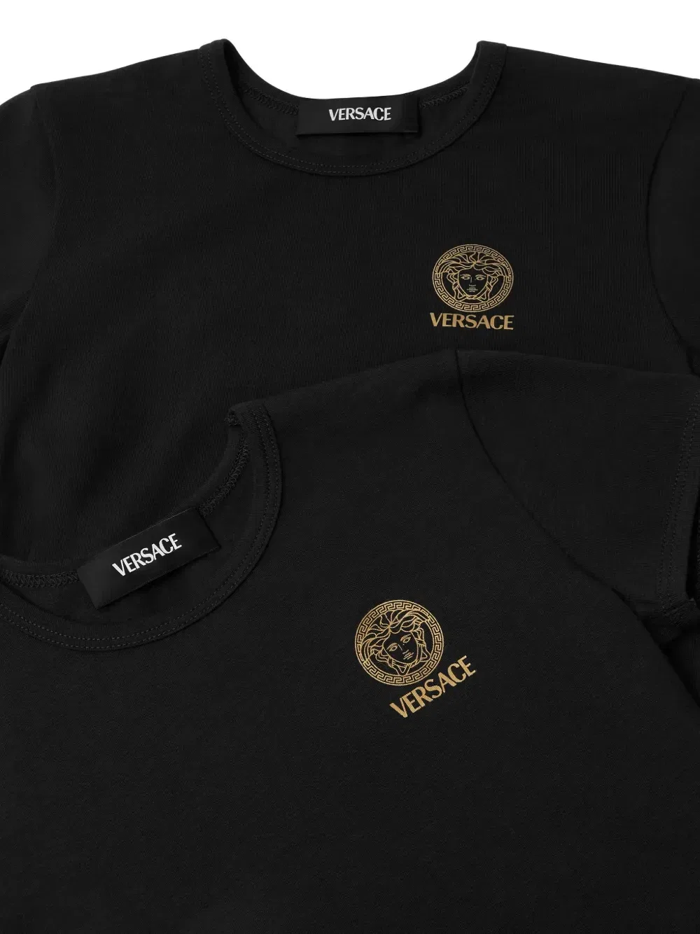 Комплект из двух футболок с принтом из хлопкового джерси  Versace Kids, черный — фото 3