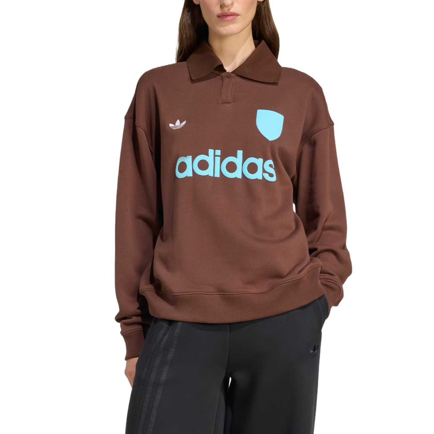 Свитшот женский Adidas Originals, коричневый — фото 3