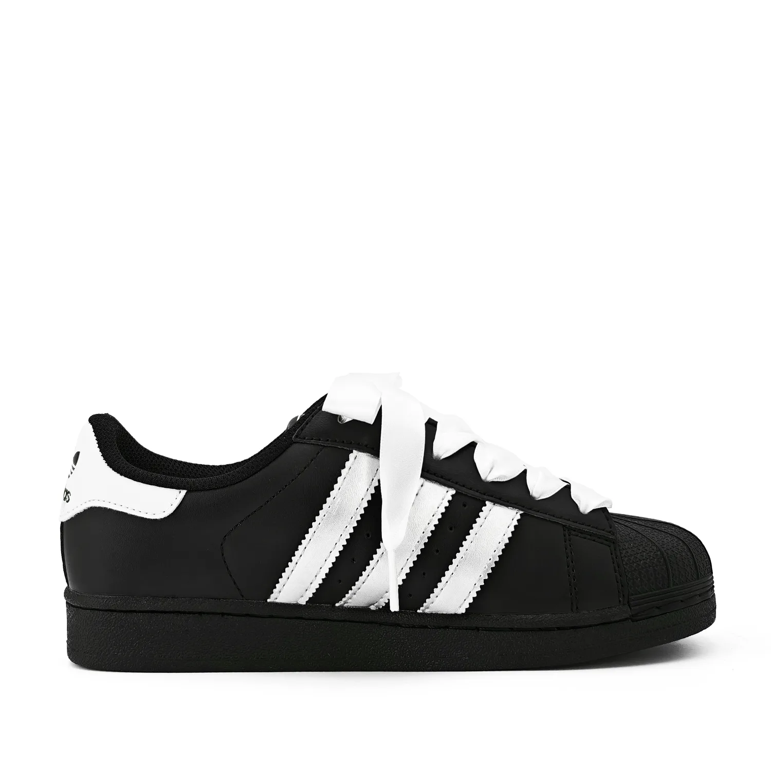 Superstar 2 Kitten Touching Fish Leather Abrasion Resistant Breathable Low top Adidas Originals, черный — фото 3