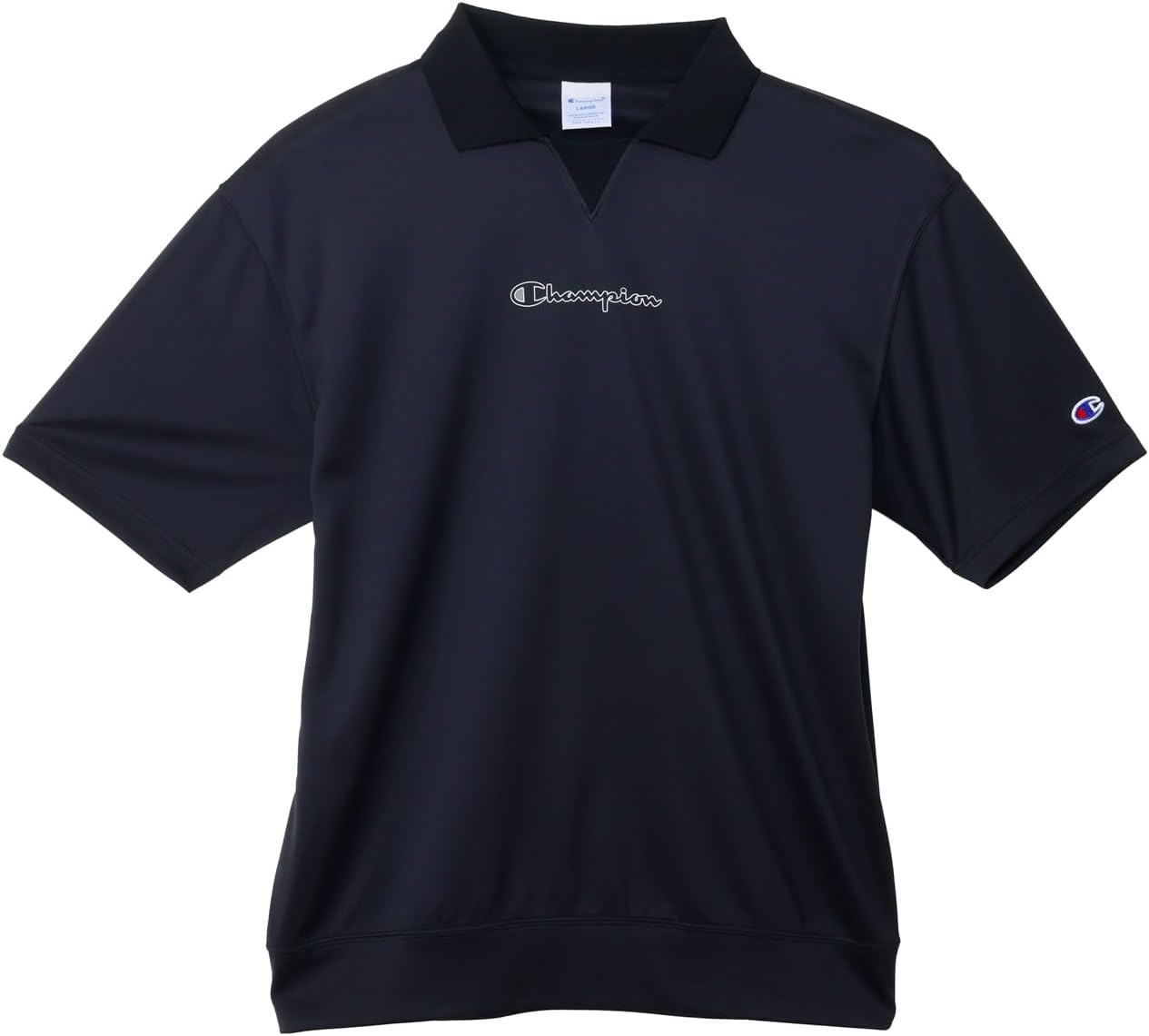 

Мужская рубашка-поло для гольфа, короткий рукав, быстросохнущая, с защитой от УФ-излучения, с логотипом Champion, черный