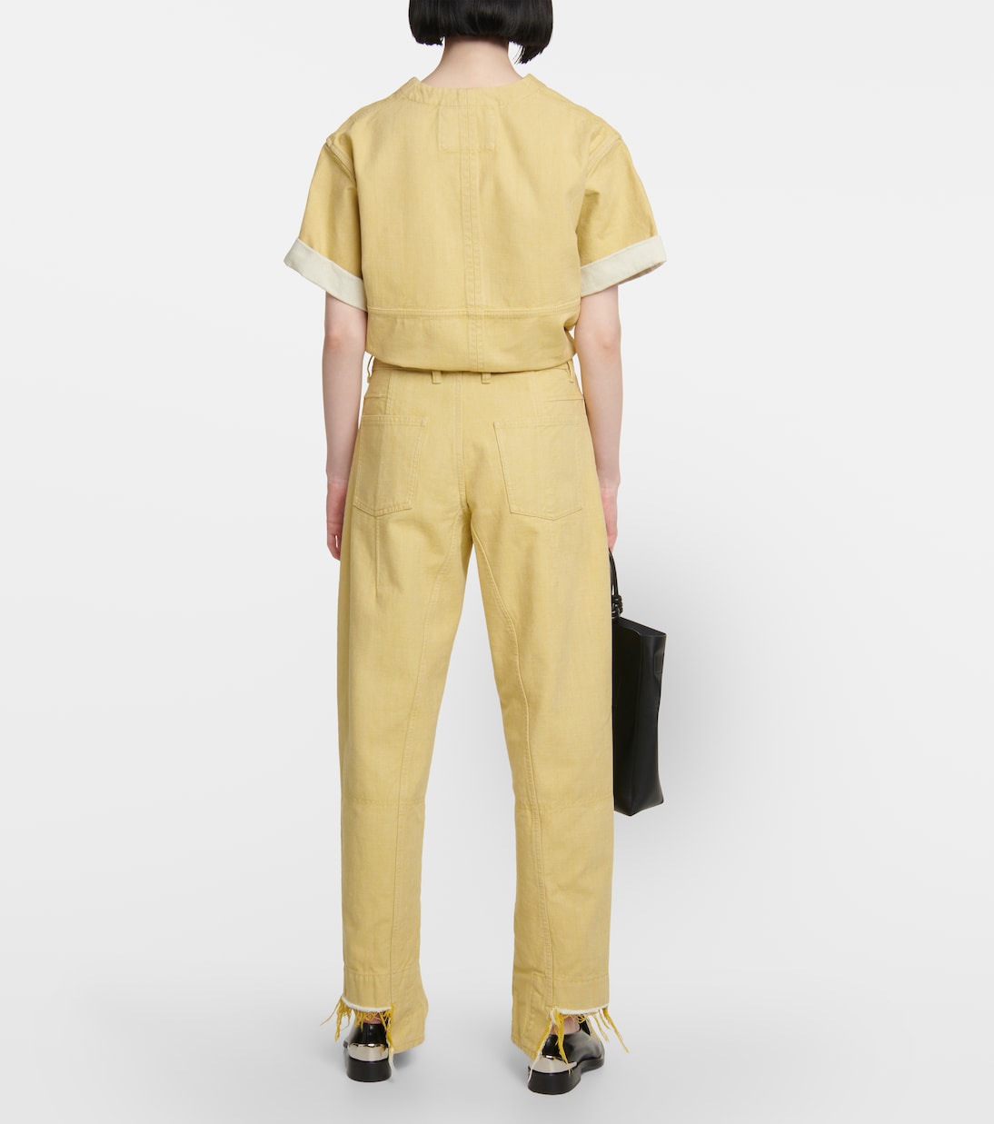 Джинсы с высокой посадкой и широкими штанинами Jil Sander, желтый — фото 3