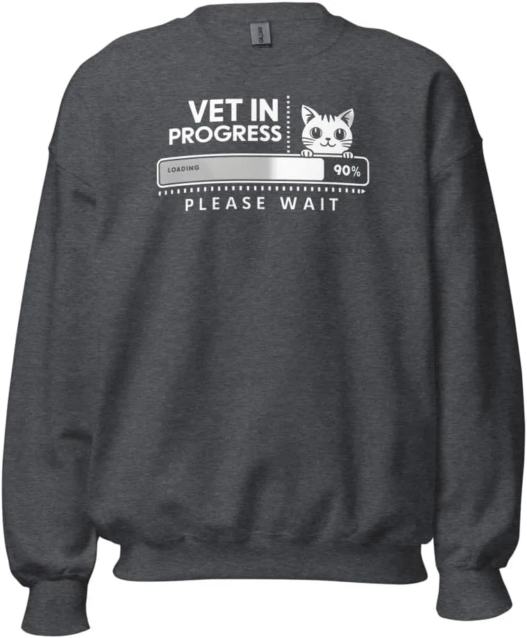 Свитшот Unisex Funny Veterinarian Vet Tech, Vet In Progress Please Wait