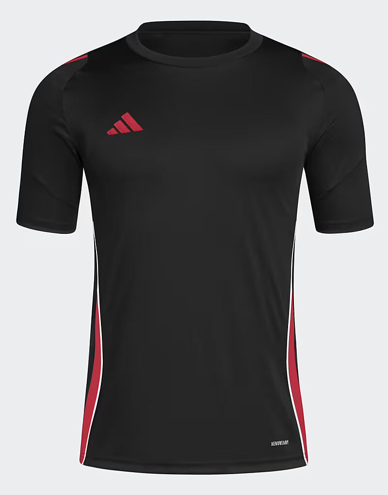 

Футболка Adidas performance Tiro 24 черного / чисто-рубинового цвета