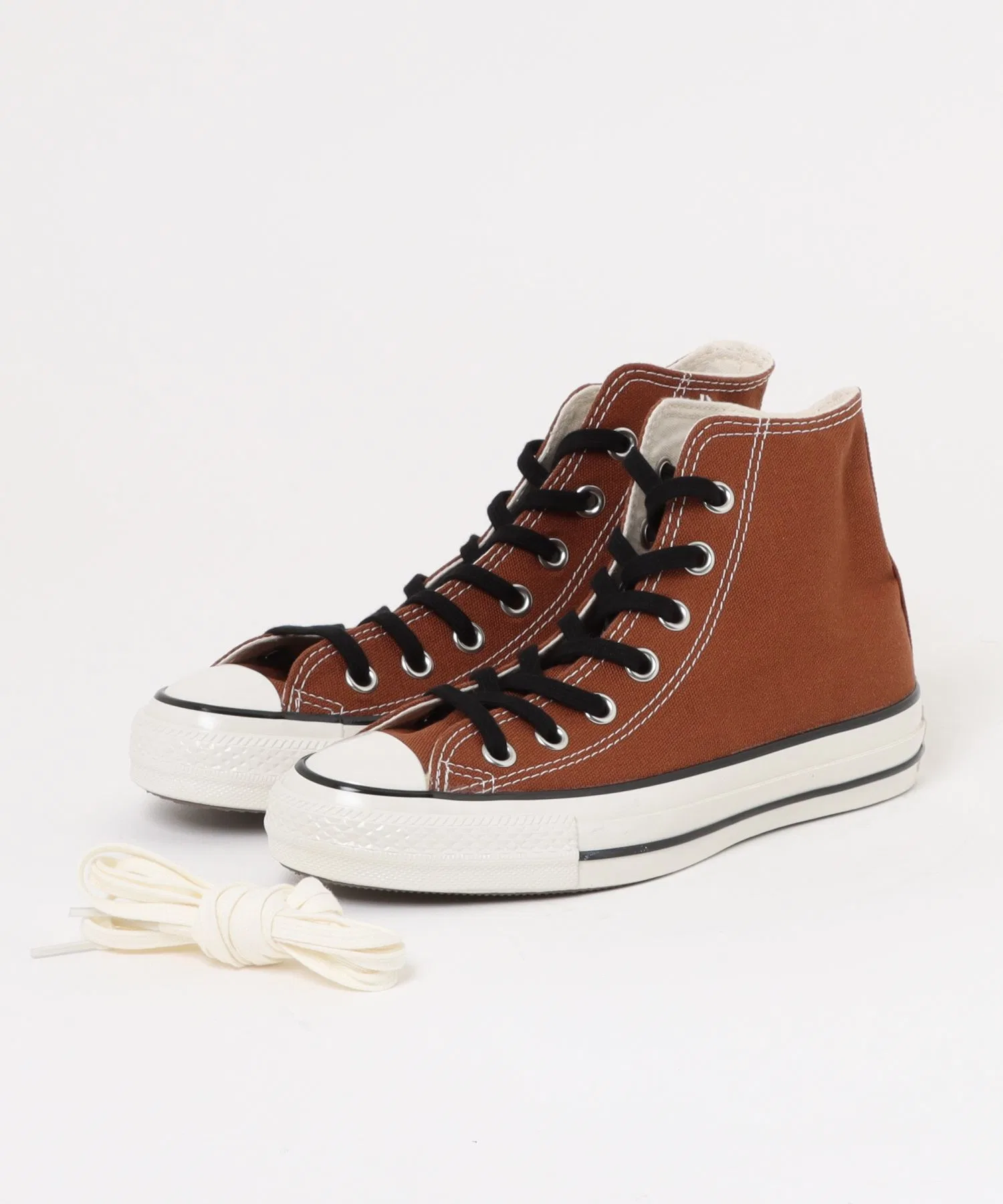Мужские высокие кеды из хлопка Converse All Star Aged CL HI коричневые — фото 4