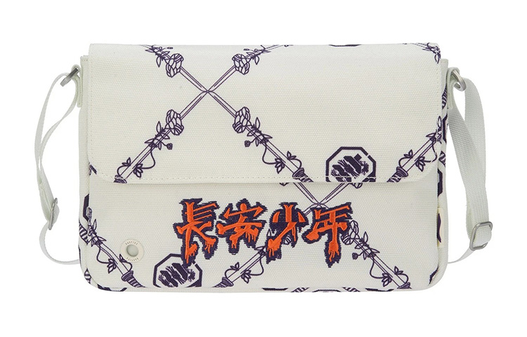 

Сумка через плечо LiNing Fabric Shoulder Bag Crossbody Bag Regular мужская ванильно-белая с принтом