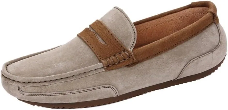 Туфли лоферы замшевые Mens Slip-On Loafers Comfortable Suede Vamp Dress Shoes for Business Casual Office Work Wedding, коричневый DHFIRUFSHLO