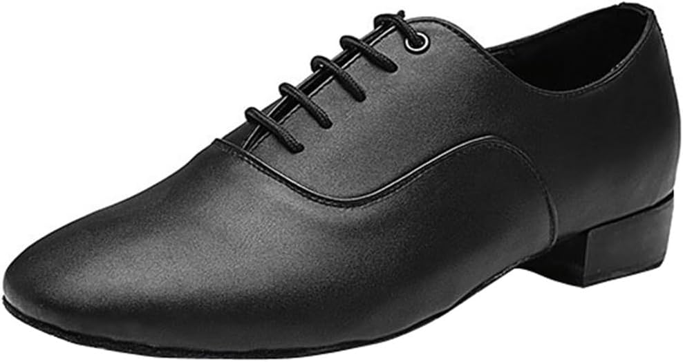 

Мужские классические танцевальные туфли с закрытым носком на шнуровке для социальных танцев: сальса, танго, джаз, румба, бальные танцы, латино, современный танец Mgm-Joymod, черный