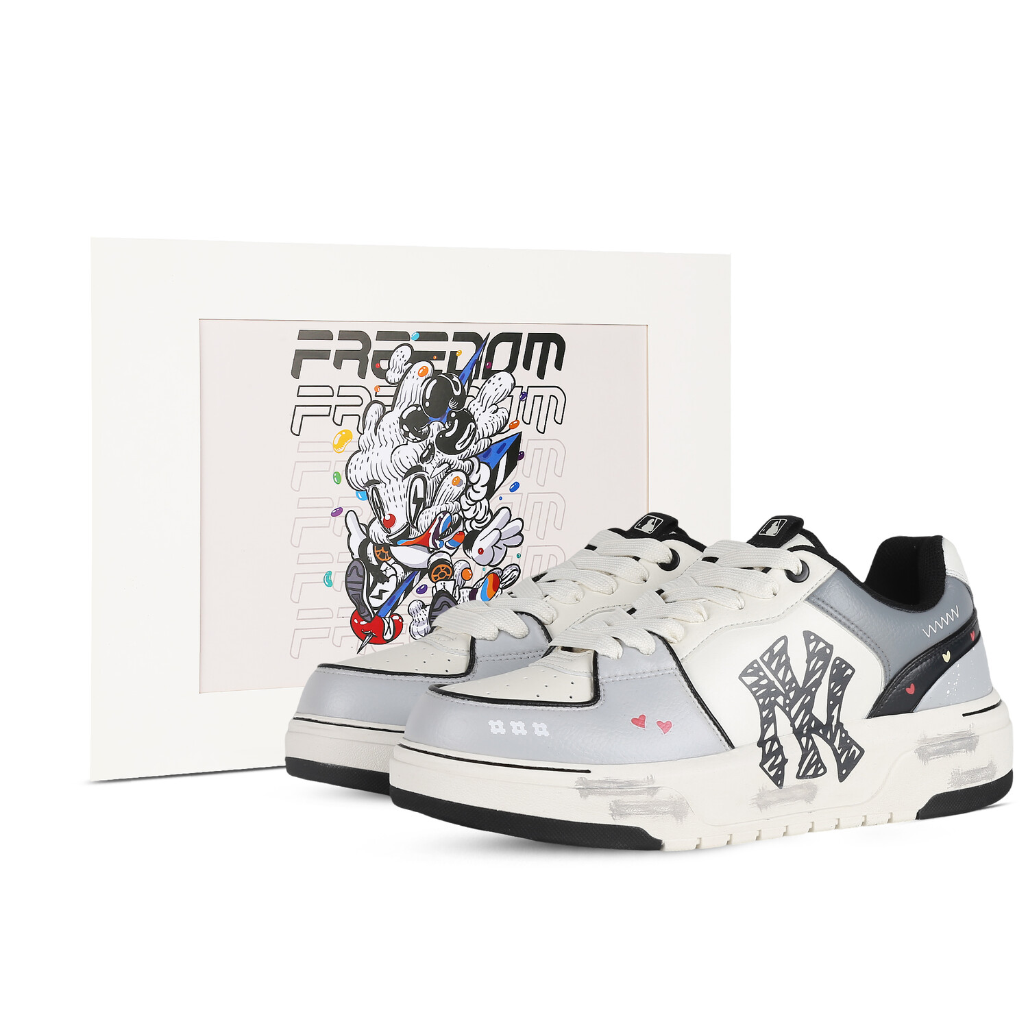 

Кроссовки MLB Chunky Liner Skateboarding Shoes Unisex Low-top Gray/White/Black, серый/белый/черный