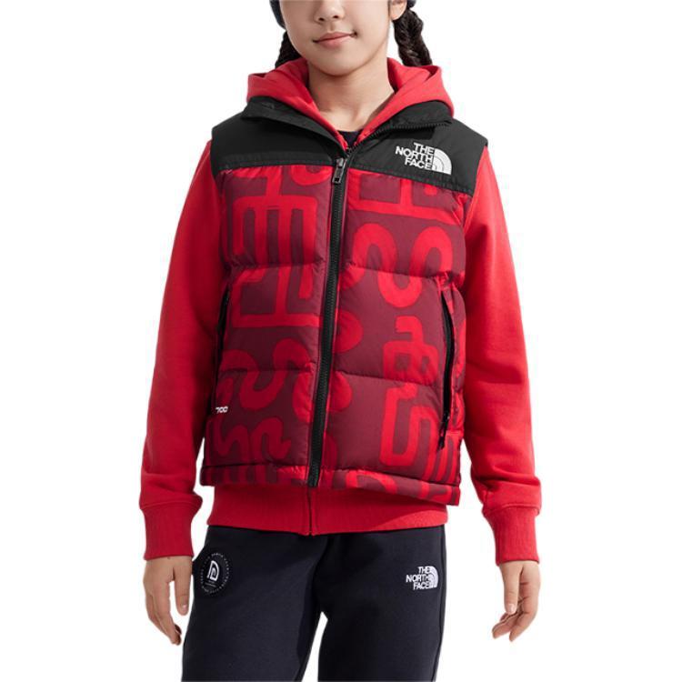 THE NORTH FACE Пуховик Nuptse ICON темно-красный для детей 3-7 лет — фото 3