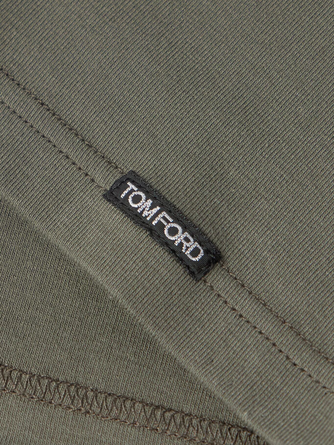 

Футболка из эластичного хлопкового джерси TOM FORD, зеленый