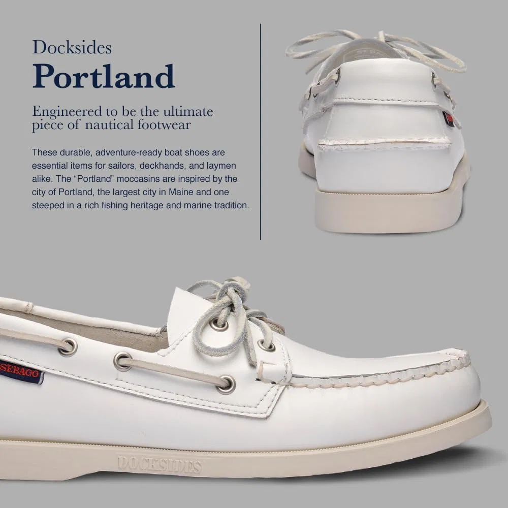 Лоферы Sebago Portland Boat Shoes белый — фото 4