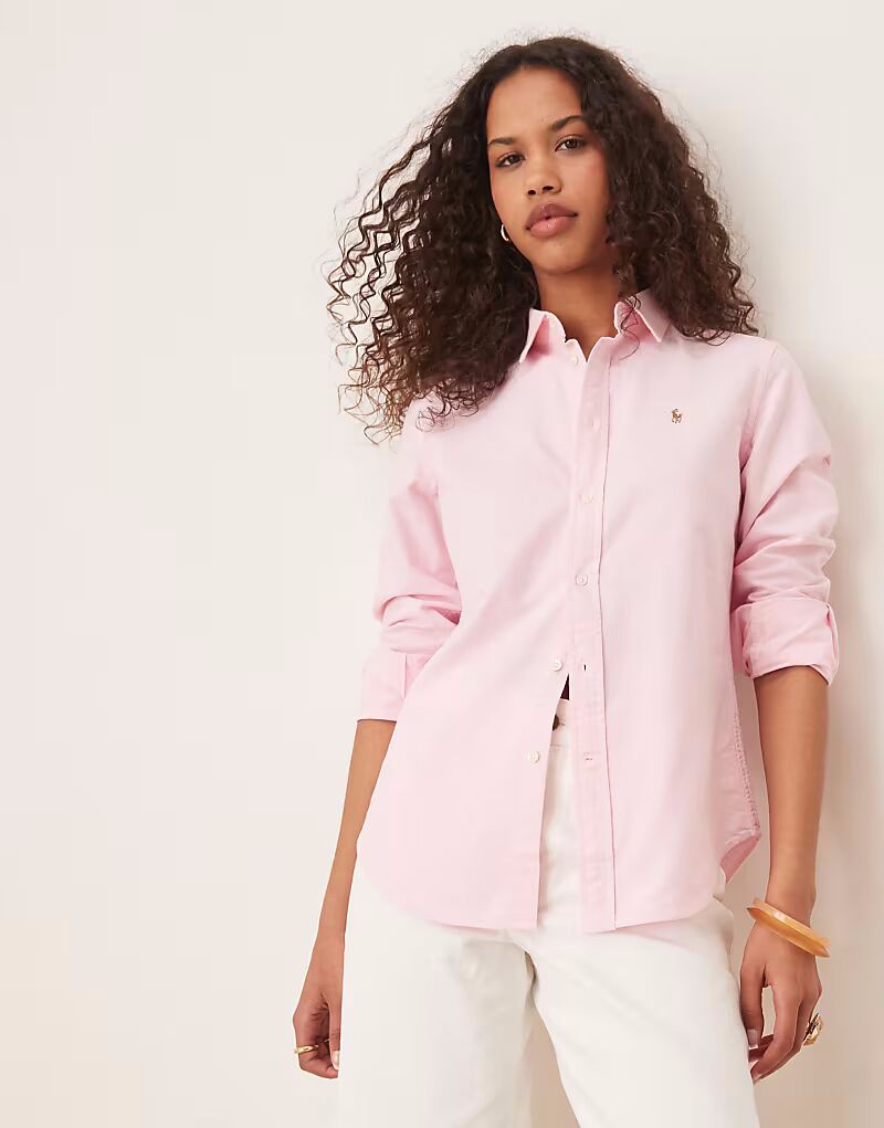 

Рубашка с логотипом Polo Ralph Lauren розового цвета