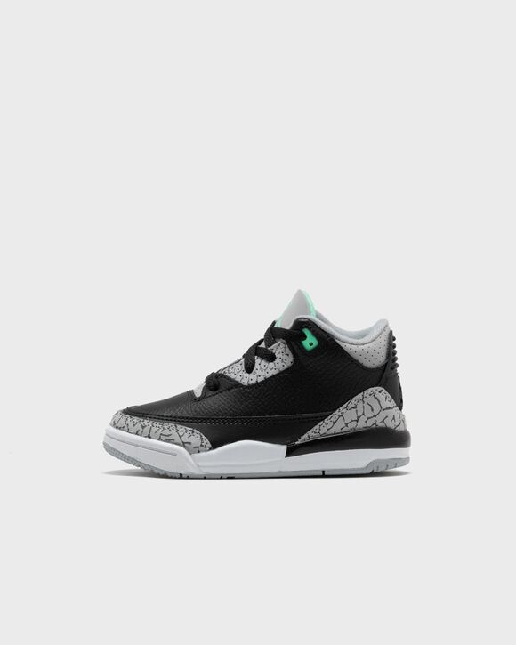 

Кроссовки Jordan Jordan 3 Retro (Td), цвет black/green glow-wolf grey-white