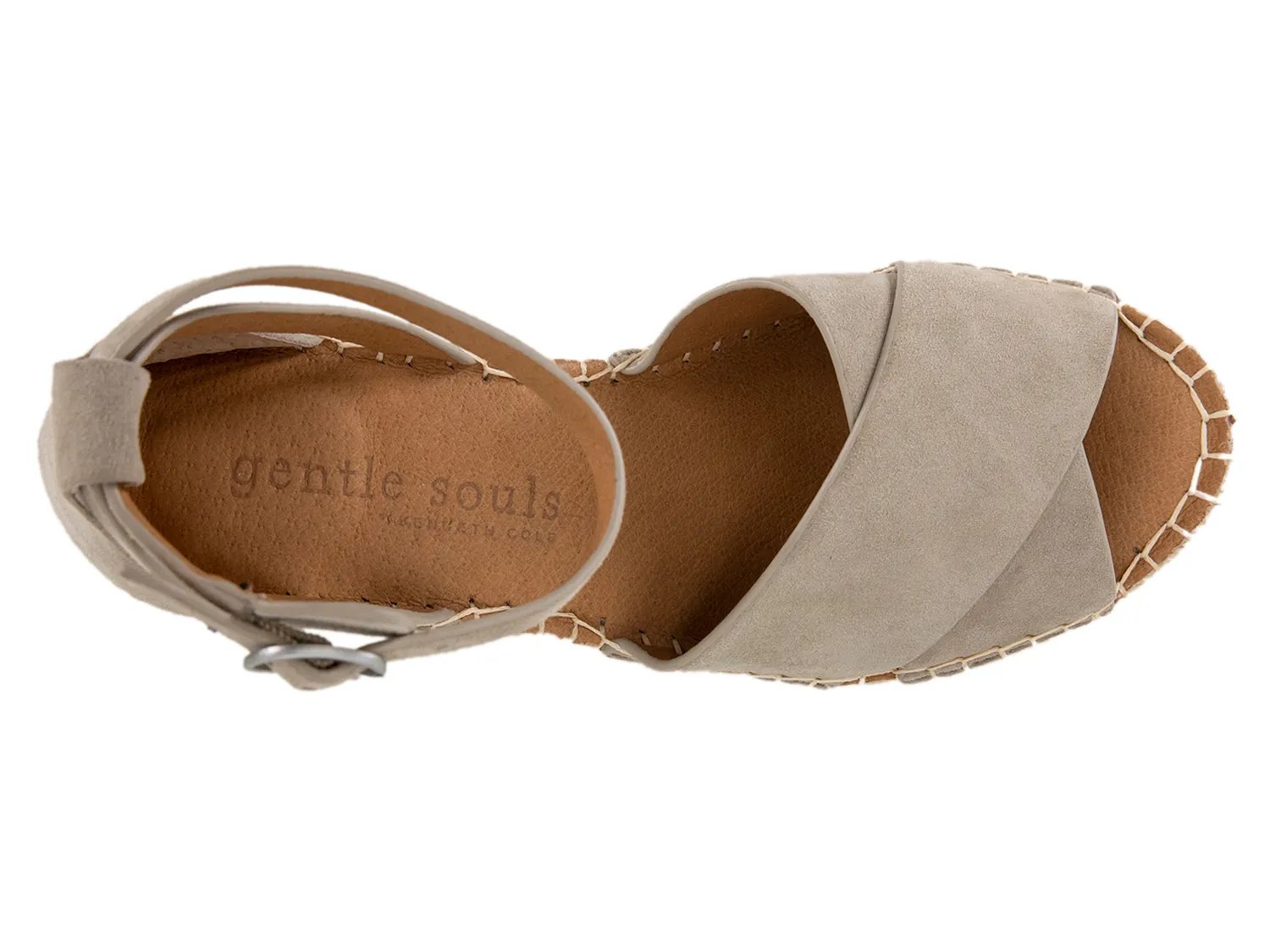 Сандалии Gentle Souls by Kenneth Cole Charli Wedge Sandal, Mushroom Nubuck Leather — фото 4