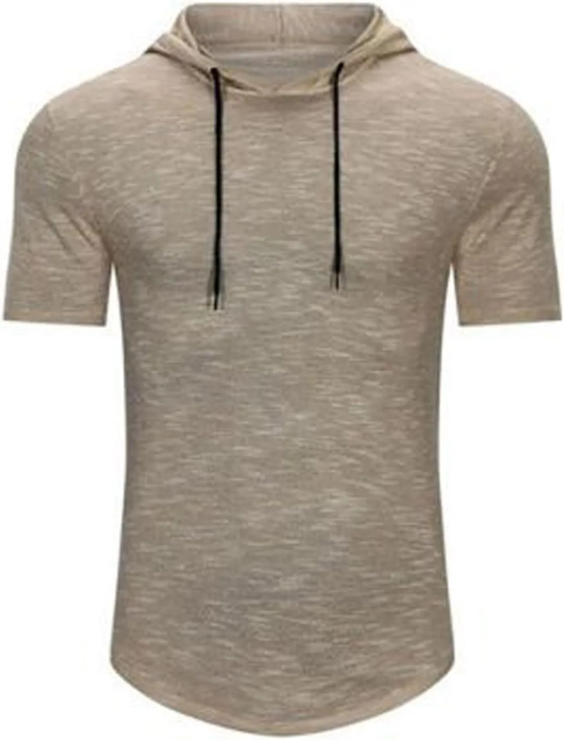 

Мужская худи с коротким рукавом Slim Fit легкая однотонная на шнурке QUNPIU