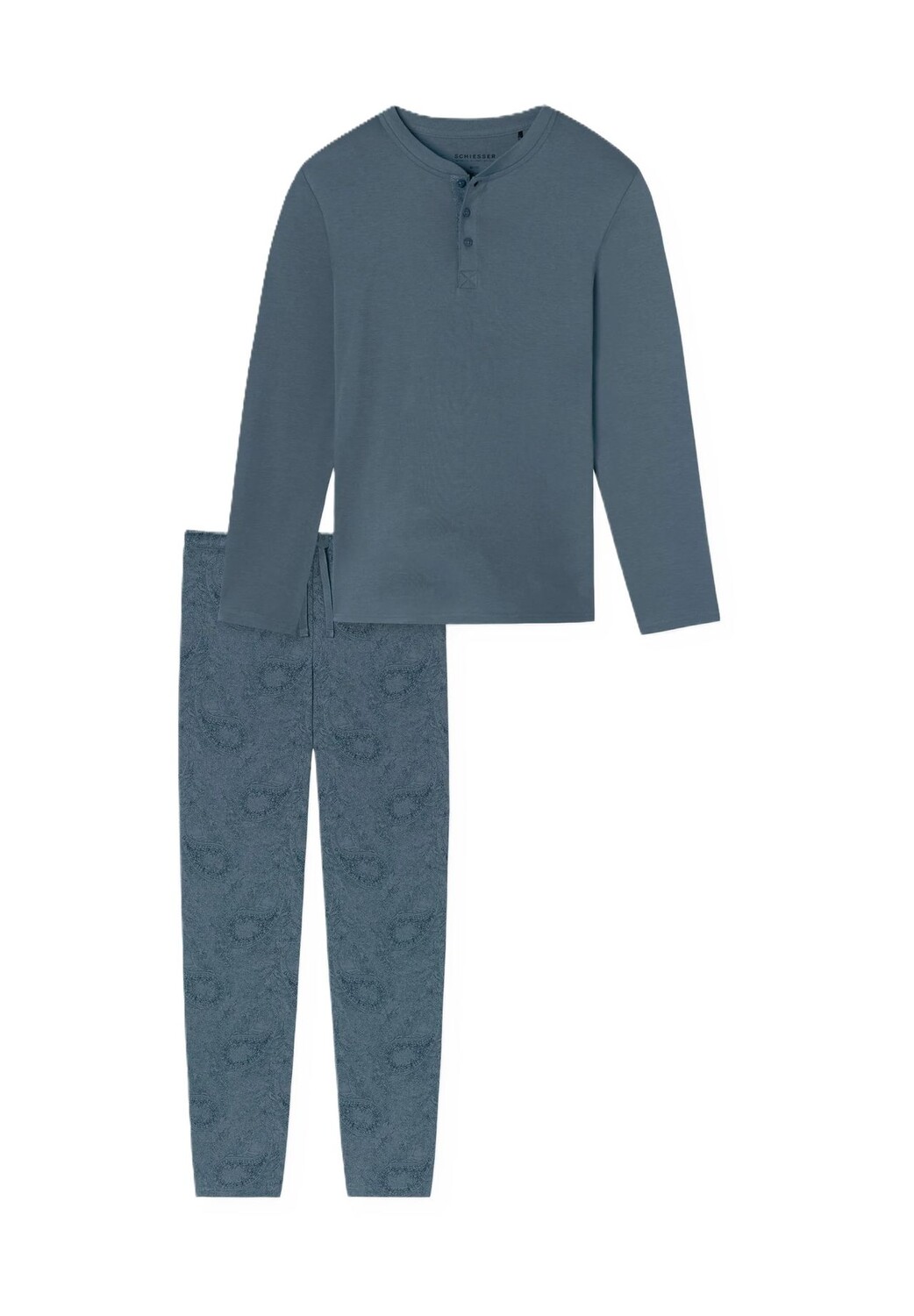 

Мужские пижамы Fine Interlock Henley SCHIESSER, цвет 816 Jeansblau
