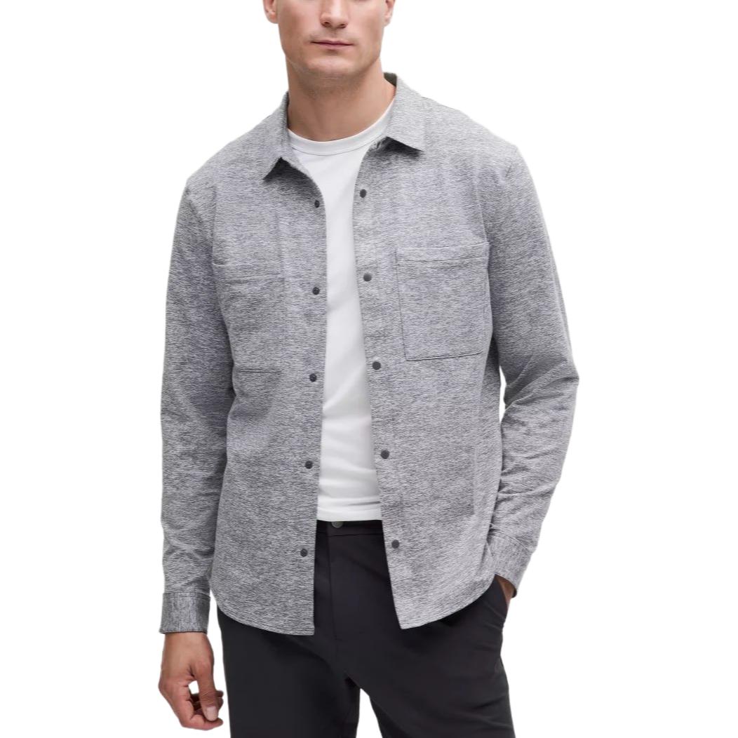 

Мужская рубашка на пуговицах Lululemon, мультиколор серый