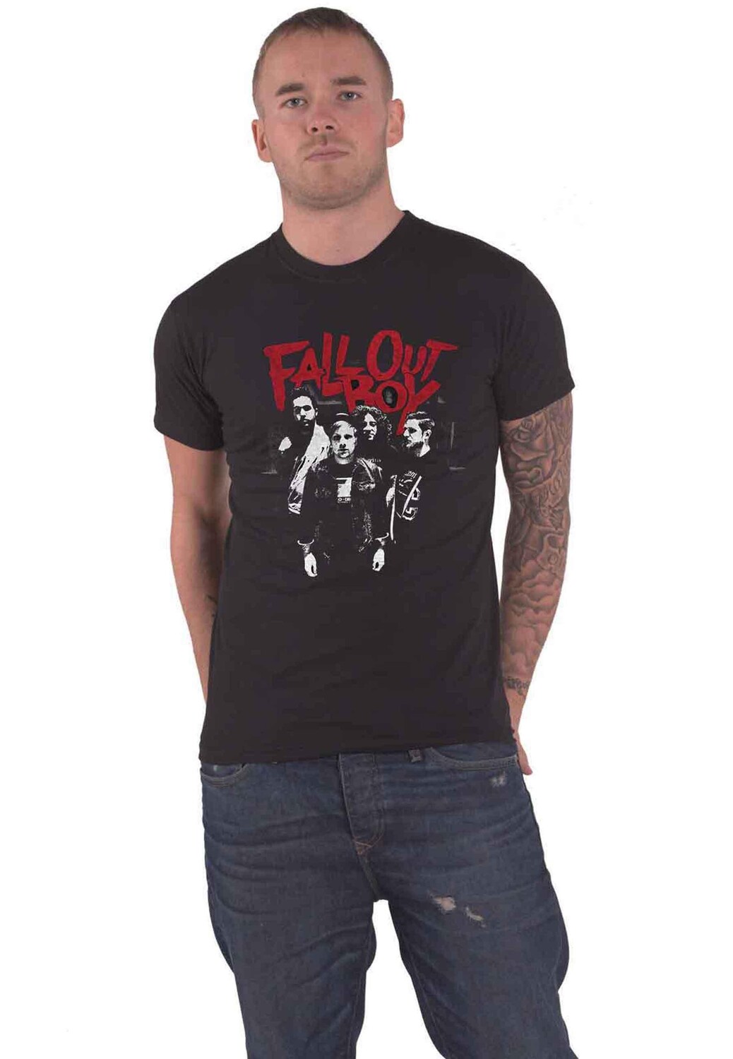 

футболка в стиле панк скретч Fall Out Boy, черный