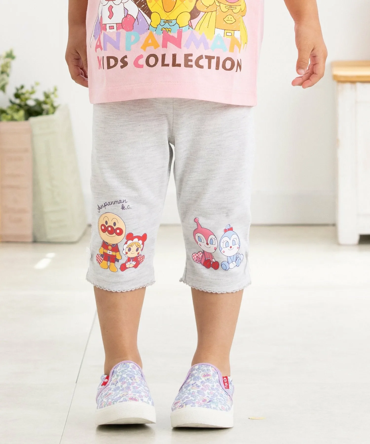 APKC/(K) Плюшевые леггинсы 6-й длины Anpanman Kids Collection, Heather Gray