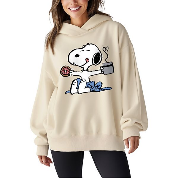 

Женский оверсайз худи с принтом Snoopy, пончиком и кофе Licensed Character, Cream, Коричневый, Женский оверсайз худи с принтом Snoopy, пончиком и кофе Licensed Character, Cream