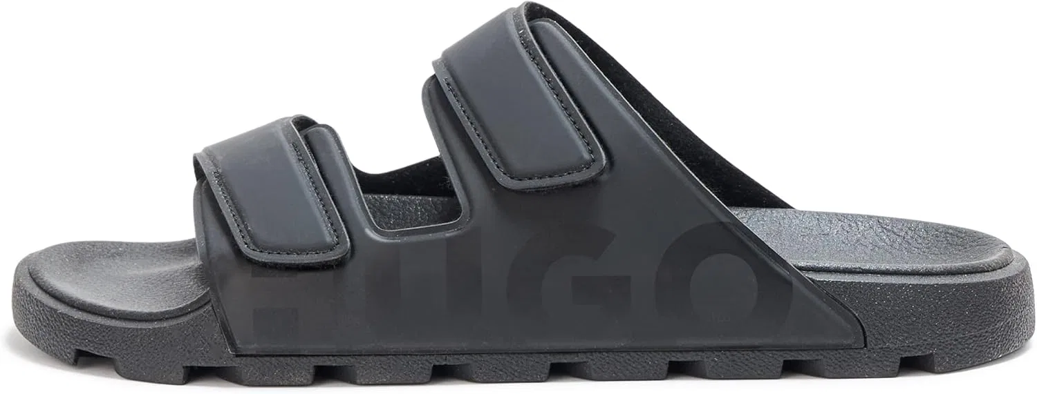 Мужские сандалии HUGO с двойным регулируемым ремешком, Glossy Black — фото 2