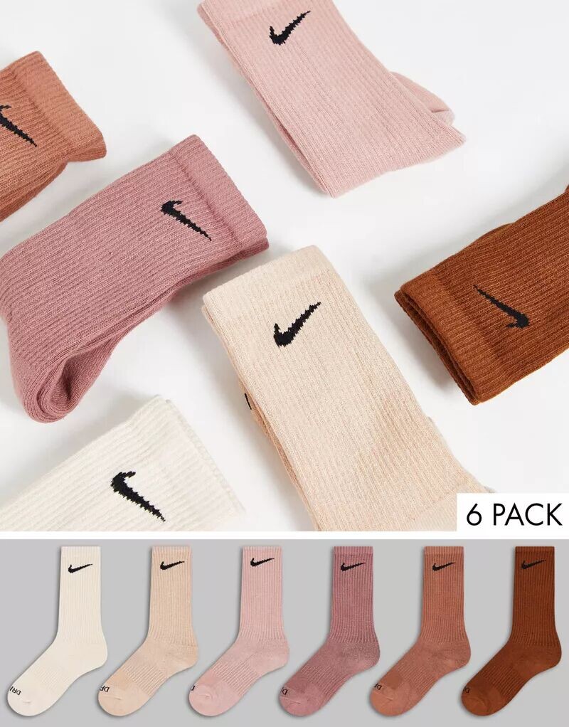 

Шесть пар носков Nike Everyday Cushioned бежевого и других цветов, Серый, Шесть пар носков Nike Everyday Cushioned бежевого и других цветов