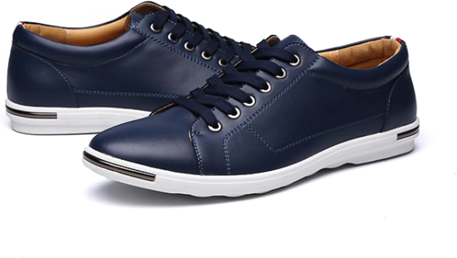 

Мужские оксфорды с низким верхом на шнуровке, удобные для ходьбы, повседневной носки и вождения, модные кроссовки на плоской подошве с круглым носком, деловые классические туфли NIGXWNS, синий