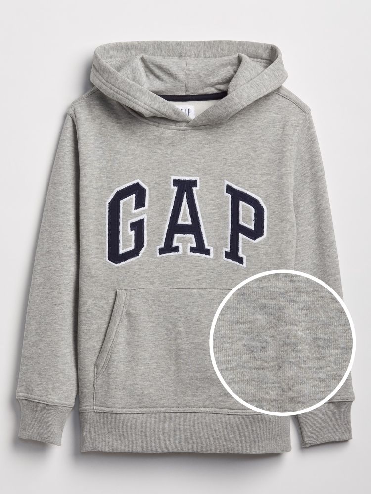 

Детская толстовка с логотипом и флисом Gap, серый