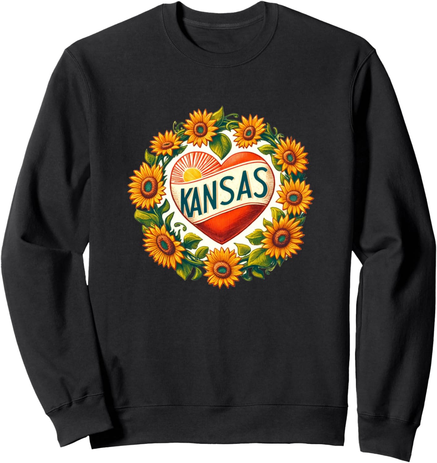 

Толстовка с надписью «Любитель подсолнухов Канзаса» Kansas Love Bubb, черный