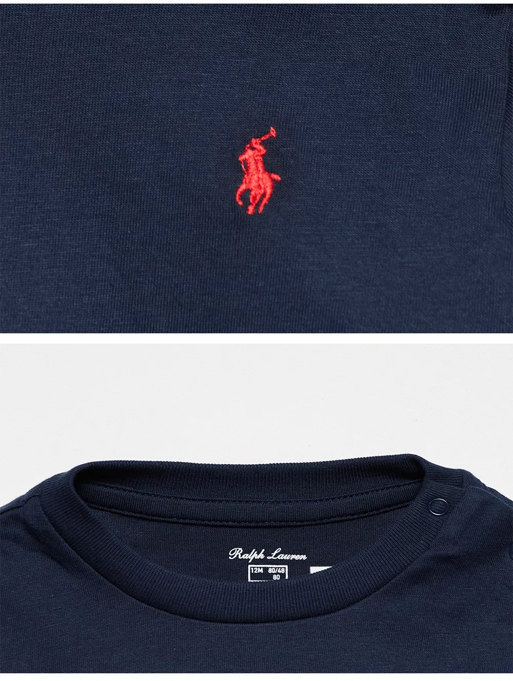 Детская футболка Cotton Jersey Crewneck тёмно-синяя от Polo Ralph Lauren Children — фото 4